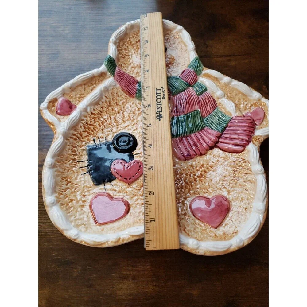 Vigor Ceramic Gingerbread Man Christmas Holiday Cookie Plate Tray 12